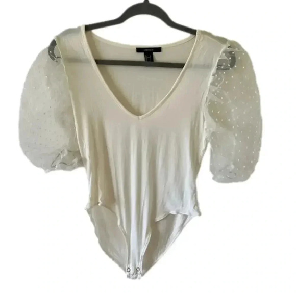 Forever 21 Tops - Forever 21 Puff Sleeve Bodysuit